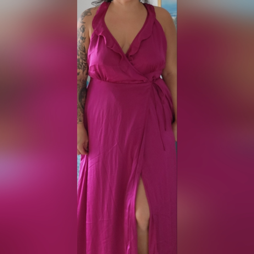 Satin wrap dress size 16